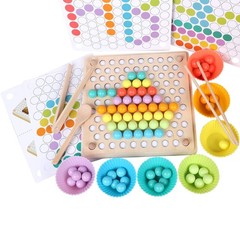 Wooden Peg Board Beads Game, Learning Montessori Toys,Color Sorting Stacking …