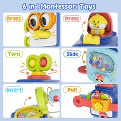 OSIMILY Toys for 1 Year Old Boy, Busy Cube Montessori 1+ Small, Blue
