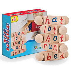 AVENOR Wooden Reading Blocks – Hands On Learning 3+ – Learning Blocks NEW