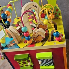 B. Zany Zoo Wooden Activity Cube, Multicolor, Alphabet Motor Skills Toy