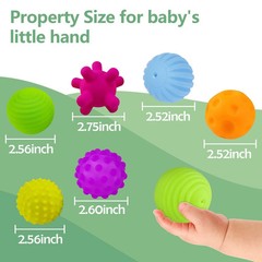 Sensory Balls for Baby Sensory Baby Toys 6 to 12 Months for Toddlers 1-3, Bri…