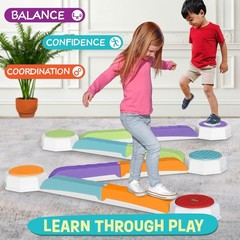 13 Pieces Balance Beam & Toddler Sensory Play Toys Stepping Stones for Kids NEW