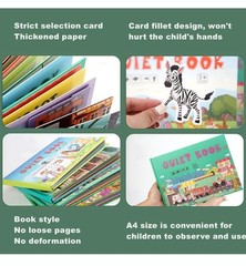Quiet Books for Toddlers, 4 Pk Montessori Learning & Educational Books 3+- New