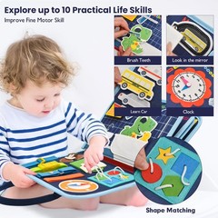 Busy Book for Toddlers 1-3, Montessori Toys Busy Board for 1 2 3 4 Year Old B…