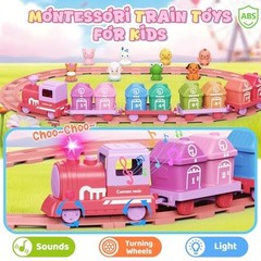 Train Set for Toddlers 2-4, Electric Toddler Train Set with Farm Animals, Music