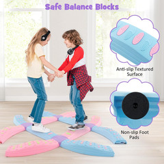Montessori Balance Beam & Textured Stepping Stones – 20PCS Sensory Play Set