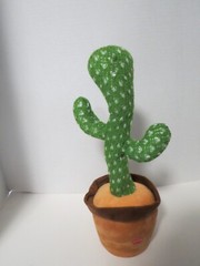 Dancing Cactus Plush Toy Light Up Repeat Talking Battery Kids Toy Gift