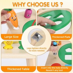 Activity Table for 1+ Year Old, 7 in 1 Wooden Montessori Activity Center Play…