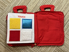 DEMOCA Red My Quiet Book Soft with Carrying Handle Basic Fine Motor Skills EUC