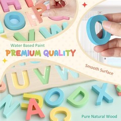 Educational Wooden Alphabet Puzzle for Kids Hand Eye Coordination