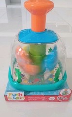 New Playright Aquarium Push & SpinColorful Spinning Fishes 6M+ Baby Toy