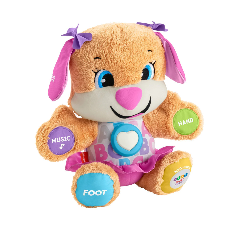 Fisher-Price Laugh & Learn Smart Stages Sis Puppy Plush Learning Toy for Baby