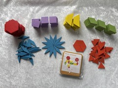 New! Geometric Pattern Blocks for Educational Shape-Matching Puzzles 155 blocks