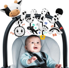 Spiral Car Seat Baby Toys 0-6 Months, Infant Carseat High Contrast Sensory Toys