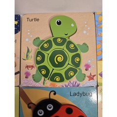 Level Up Toys Wooden Toddler Chunky Puzzles Square Colorful Animals Bugs 6×6 NEW