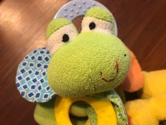 Infantino Frog/Duck Baby Toy Plush Crinkle Teether Rattle Sensory Development 7”