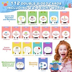 Talking Flash Cards,Kids Toddler Flash Cards with 240 Sight Dinosaur Blue