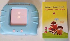 Talking Flash Card Learning Toy Blue Travel Rechargeable Handheld (T191)
