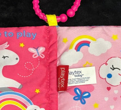Playtex BABY SENSORY BOOK Lot 3, Unicorn, ABC, Nursery, Crinkle, Teether, Tags