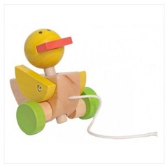 BAMBOO NON TOXIC TFSC Sustainable Pull Along DUCK Toddler Toy By EVER EARTH New