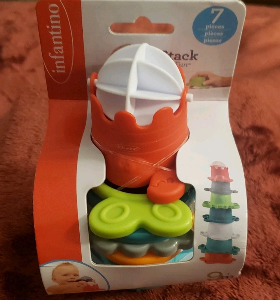 Infantino Stack O’ Fun Activity Toy – 7 Piece Stacking Cups, 9+ Months