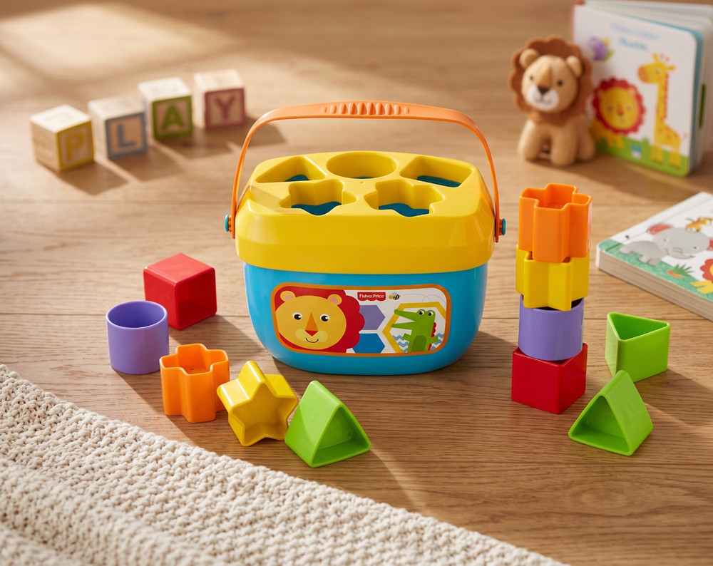 Baby’s First Blocks Stacking Toy 10-Piece Shape Sorter for Babies 6+ Months