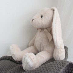 soft bowknot rabbit big ears lovely cartoon animal stuffed doll birthday gift