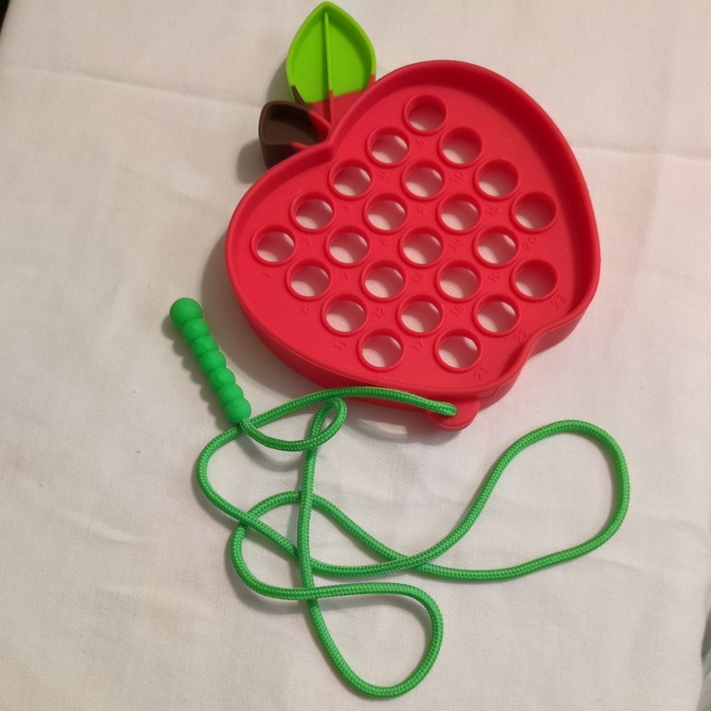– Lacing Apple – String Silicone Toy – Learning Apple for Toddlers – Preschoo…