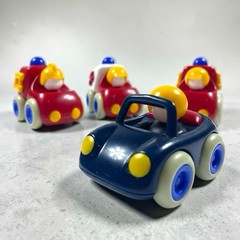 4 Vintage 80’s Tolo Toys Sports Racing Cars Primary Colors Colorful Lightweight