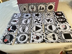 BLACK WHITE & RED HIGH CONTRAST TOUCH & FEEL FUN CARD SET, 24 PCS., WASHABLE