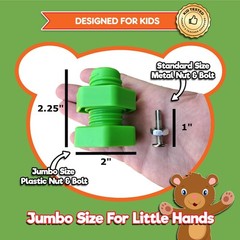 Jumbo Nuts and Bolts For Toddlers – Fine Motor Skills Rainbow Matching Game M…