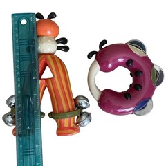 Battat B Kids 2 Musical Baby Toys Rattle Tambourine Bells Colorful Instruments