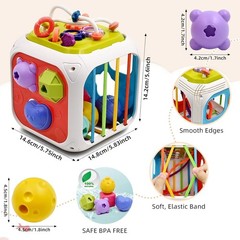 7-in-1 Montessori Activity Cube Sensory Toy for Toddlers Early Learning Gift