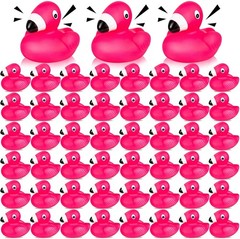 Flamingo Rubber Duckies for Kids, 12PCS Pink Duck Bath Toys Cute…