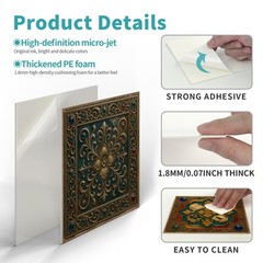 VICCI Foam Self-Adhesive Tiles 12Pcs – Mosaic Peel & Stick | Accent Wall, Cof…