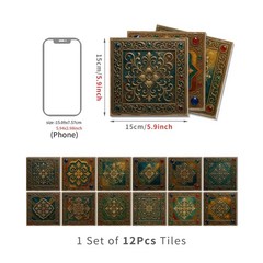 VICCI Foam Self-Adhesive Tiles 12Pcs – Mosaic Peel & Stick | Accent Wall, Cof…
