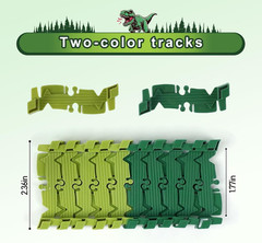 96pcs Dinosaur Flexible Track Expansion Kit Compatible Dino Race Car Sets