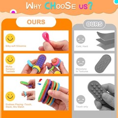 Sensory – 6 Pack Fidget Rings and 3 Pack Silicone Magnetic Sliders for , Sens…
