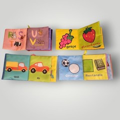 4 Cloth Baby Toddler Soft Books Fruits Vehicles Graphics Cognition Alphabet