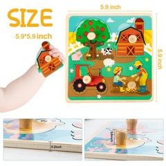 4 Pack Wooden Jigsaw Puzzles for Toddlers Baby Kids 1-3 Years Old Color Shape