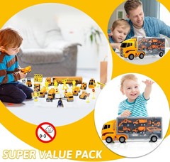 Construction Car Toy Set 13Pk Truck Vehicles Set Gift for Toddlers Boys