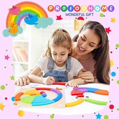 Montessori Wooden Puzzle Problem Solver Play Kit for Toddlers Pattern Blocks 3+