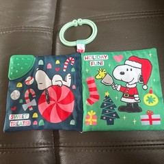Peanuts Snoopy Holiday Soft Book & Stroller Crinkle Baby Activity Toy On Go Clip