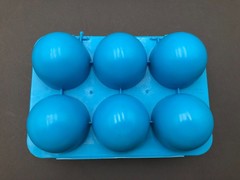 Vintage 6 Eggs & Blue Carton Shape & Color Matching Toy