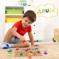 Alphabet Puzzle, Wooden Puzzles for Toddlers 3 4 5 Year Old, ABC Letter Puzzl…