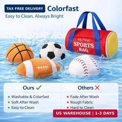 KMUYSL Baby Toys 0-12 Months, My First Sports Bag Plush Toy – 4 Sensory Balls So