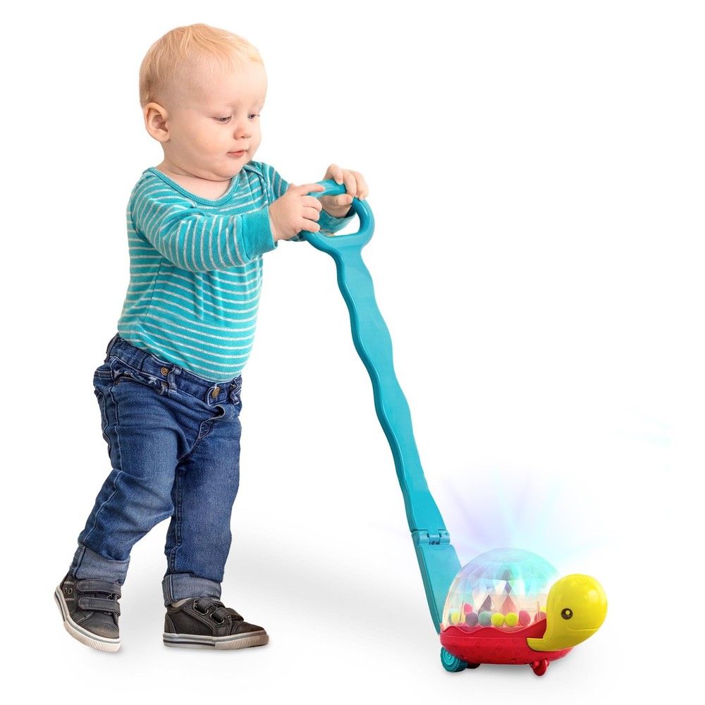 Ball Popper Walker, Light-Up Turtle Push Toy, Walk ‘N’ Pop