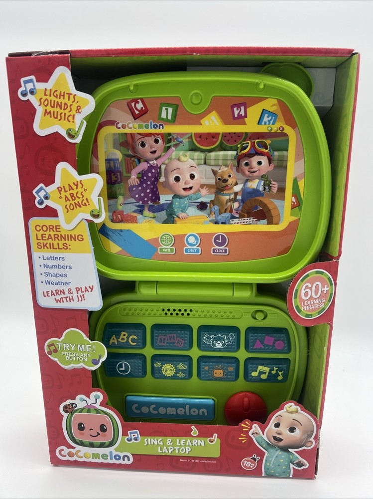 New Cocomelon Sing and Learn Laptop Toy for Kids Learn ABC’s & Numbers FreeS&H