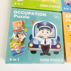 24 Sets Kids Puzzle Cartoon Animal Fruits Traffic Occupation Jigsaw Puzzle