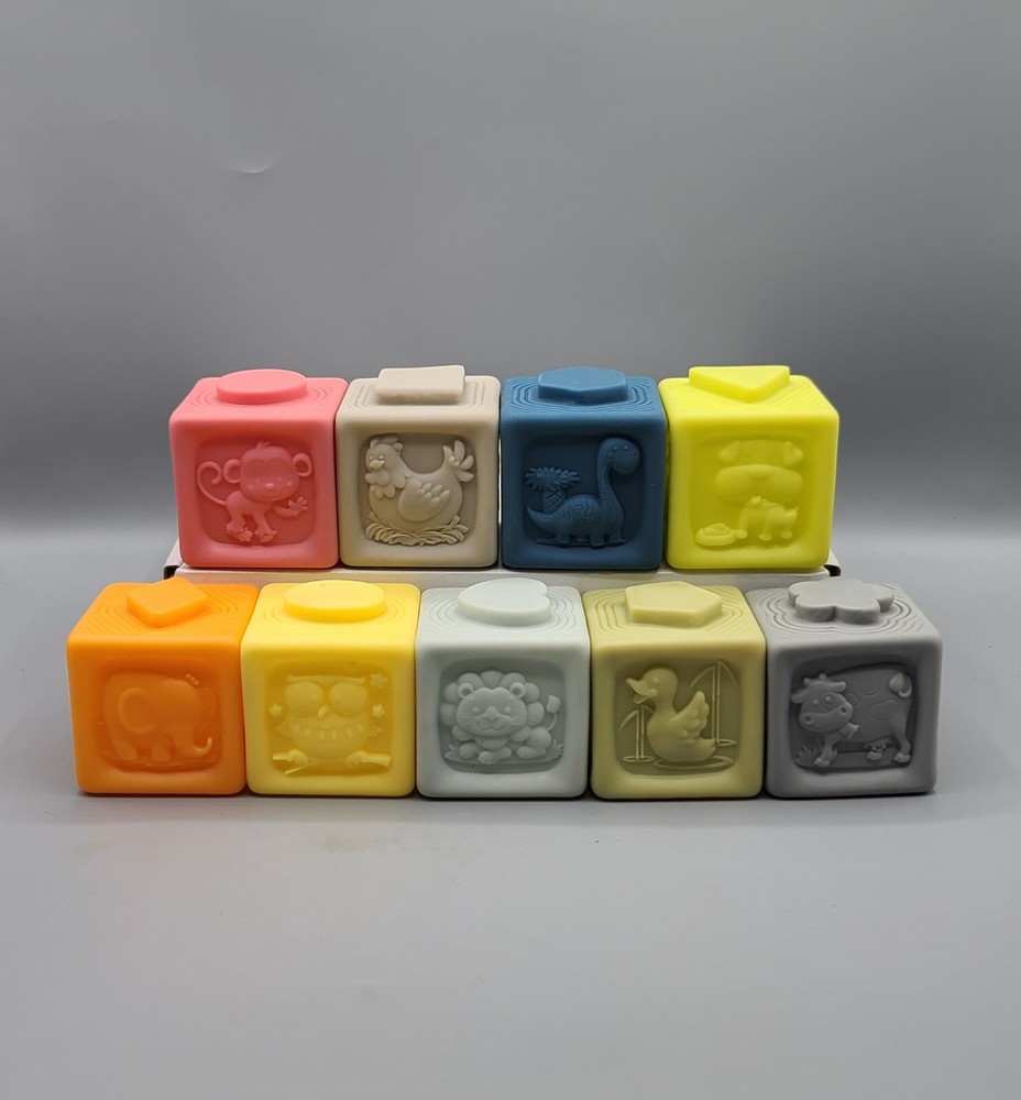 Soft Stacking Blocks Baby Sensory Toys Numbers Shapes Stacking Lot Of 9